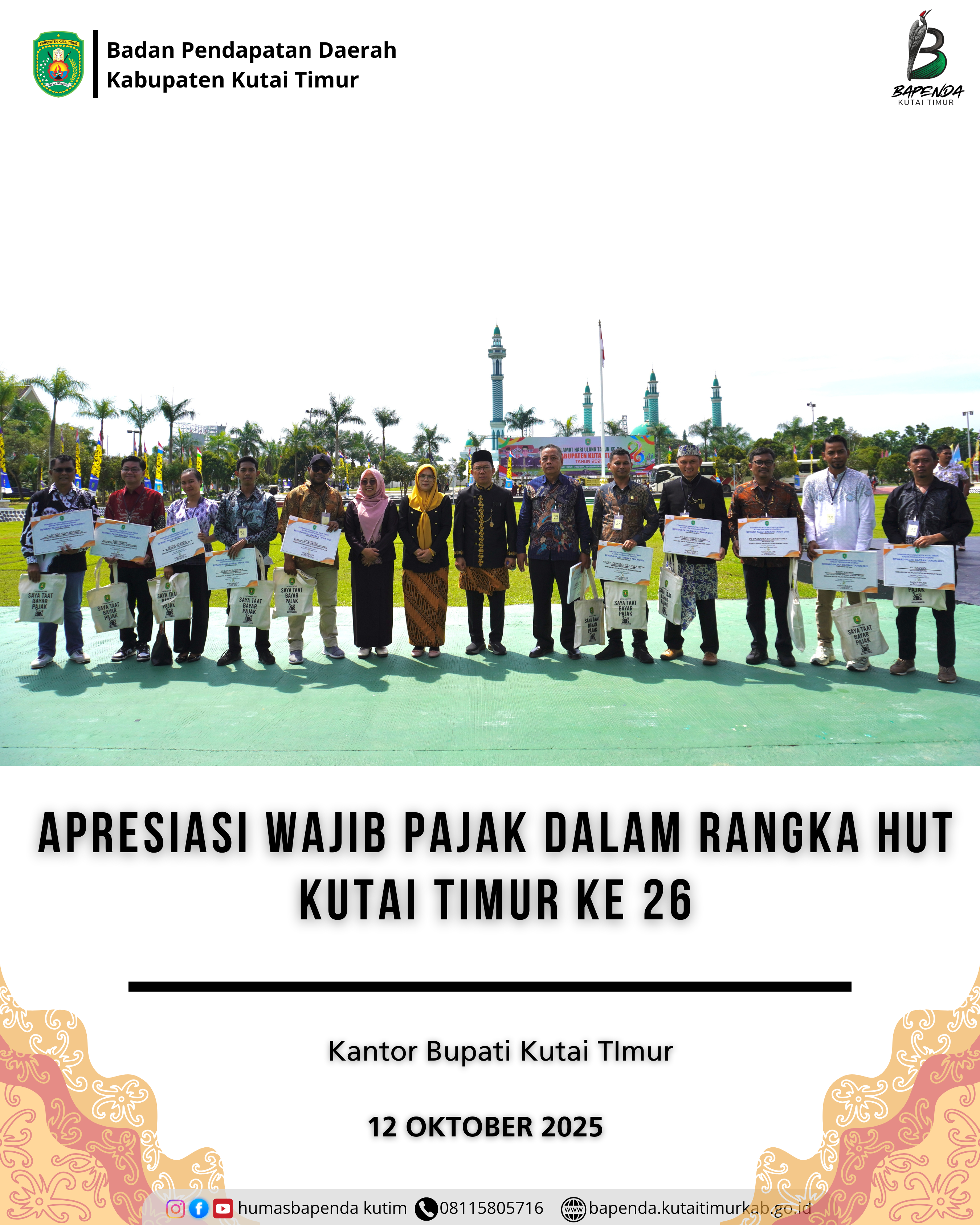 APRESIASI WAJIB PAJAK DALAM RANGKA HUT KUTAI TIMUR KE 26